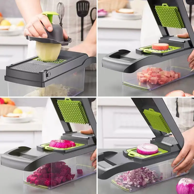 12 In 1 Multifunctional Vegetable Chopper. Slicer Dicer Cutter with Container