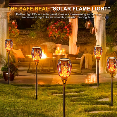 Solar Rechargeable LED Flame Waterproof Garden Decoration Light