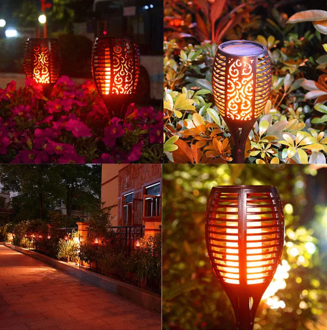 Solar Rechargeable LED Flame Waterproof Garden Decoration Light