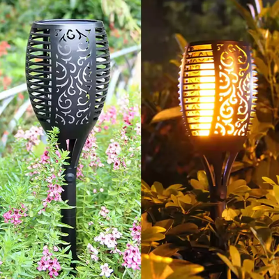Solar Rechargeable LED Flame Waterproof Garden Decoration Light