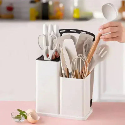 19 PCs Silicon Cooking & Knife Set and Cutting Board Hot Selling Item