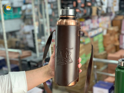 Vacuum Hot & Cold Bottles with Leather Cover  1500ml Stainless Steel   Hot Selling Item
