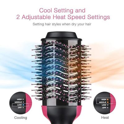 3-In-1 Electric One Step Hair Straightening Brush One Step Hot Air Brush Dryer + Styler