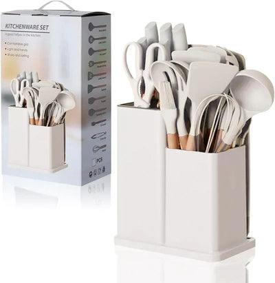 19 PCs Silicon Cooking & Knife Set and Cutting Board Hot Selling Item
