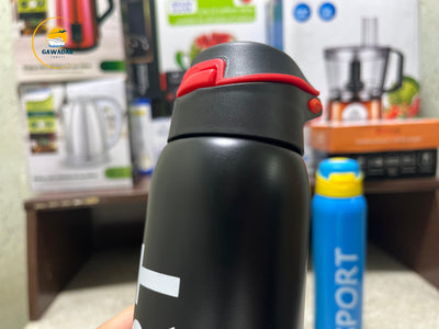 SPORT Brand Vacuum Water Bottle 500ml , Stainless Steel Build In Straw