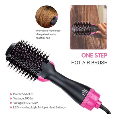 3-In-1 Electric One Step Hair Straightening Brush One Step Hot Air Brush Dryer + Styler