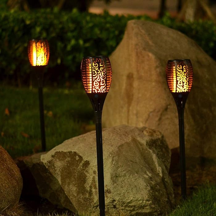 Solar Rechargeable LED Flame Waterproof Garden Decoration Light