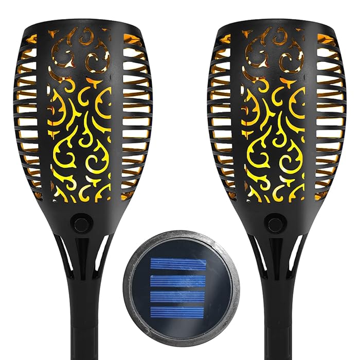 Solar Rechargeable LED Flame Waterproof Garden Decoration Light