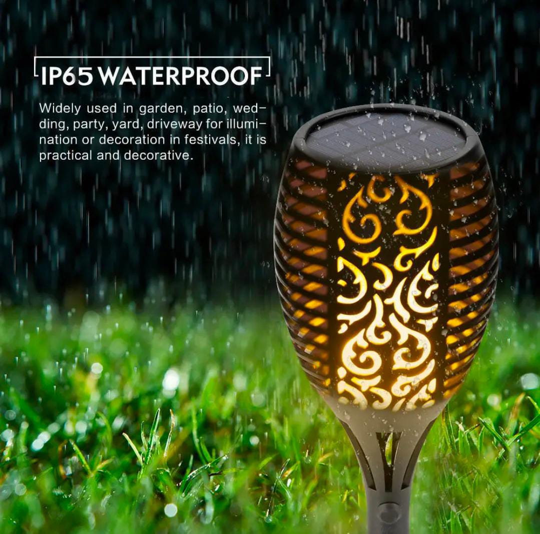 Solar Rechargeable LED Flame Waterproof Garden Decoration Light