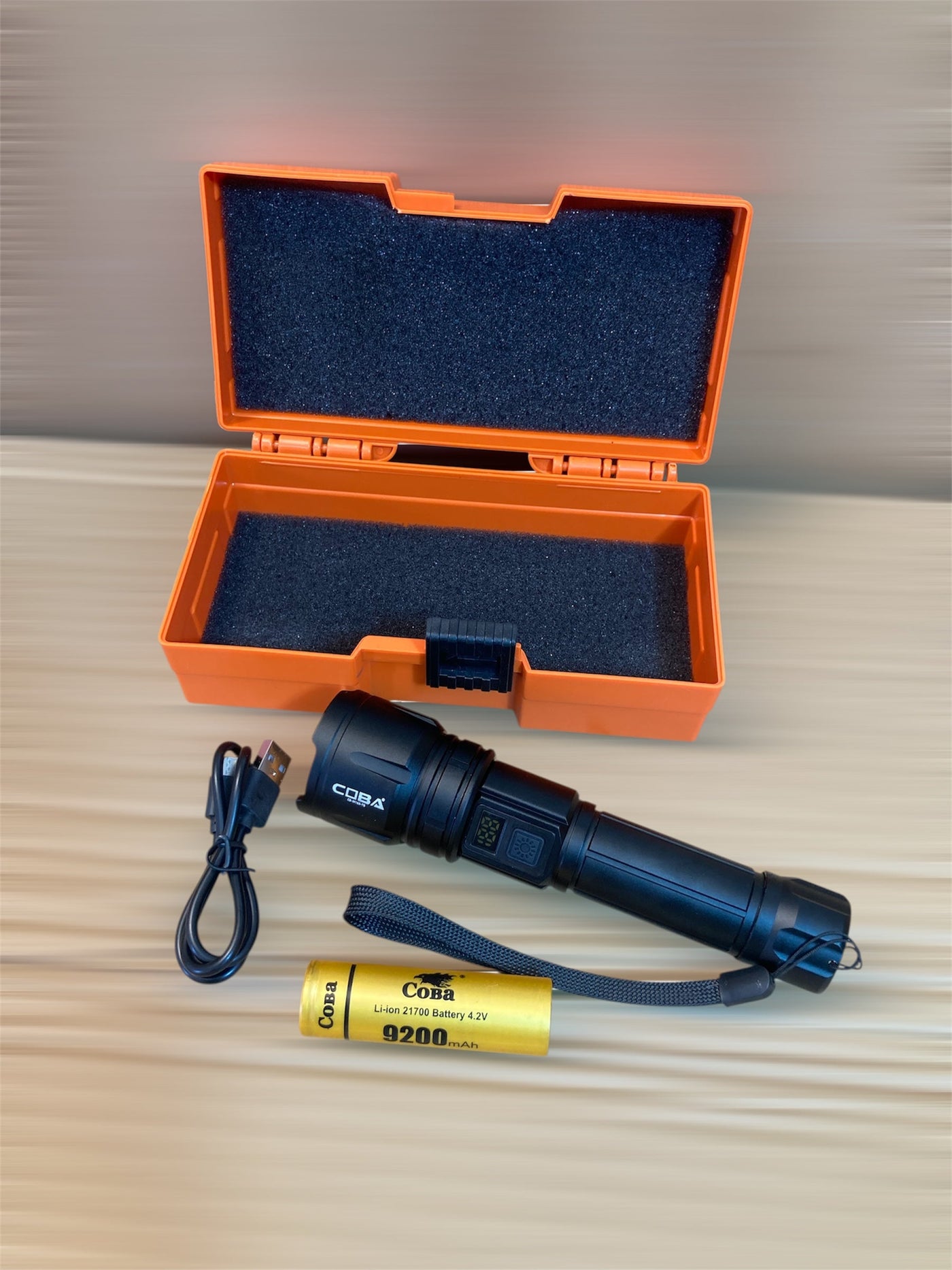 COBA USB Charging Compact LED Flashlight - Handheld Torch CB-M168-TG