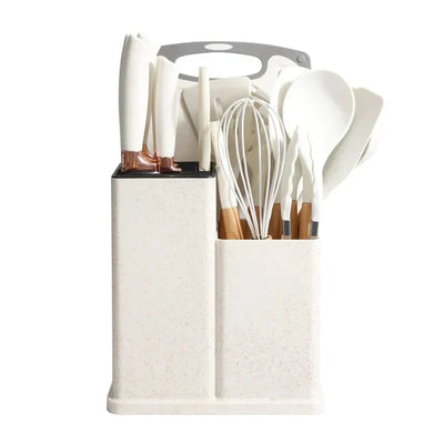 19 PCs Silicon Cooking & Knife Set and Cutting Board Hot Selling Item
