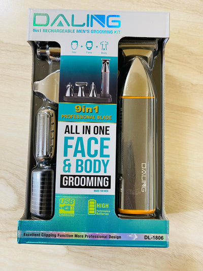 Daling 9-in-1 Rechargeable Men's Grooming Set – Shaver, Electric