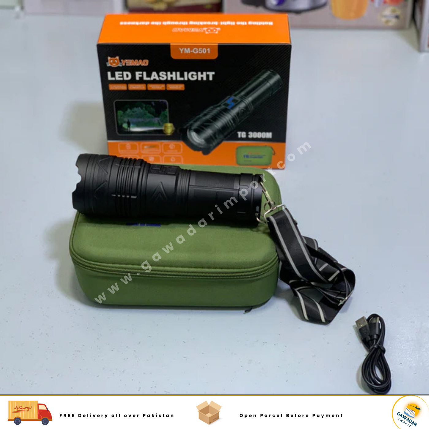LED Flashlight Ym-G501 | Camping Torch