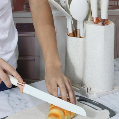 19 PCs Silicon Cooking & Knife Set and Cutting Board Hot Selling Item
