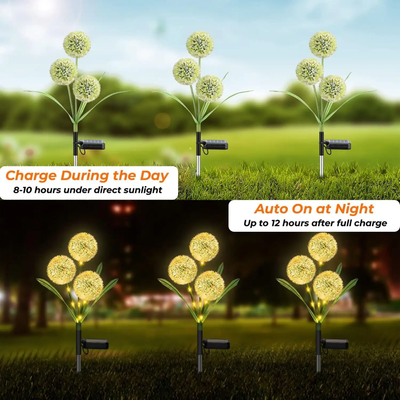 Solar Dandelion Waterproof Garden Lights for Yard and Patio Decoration