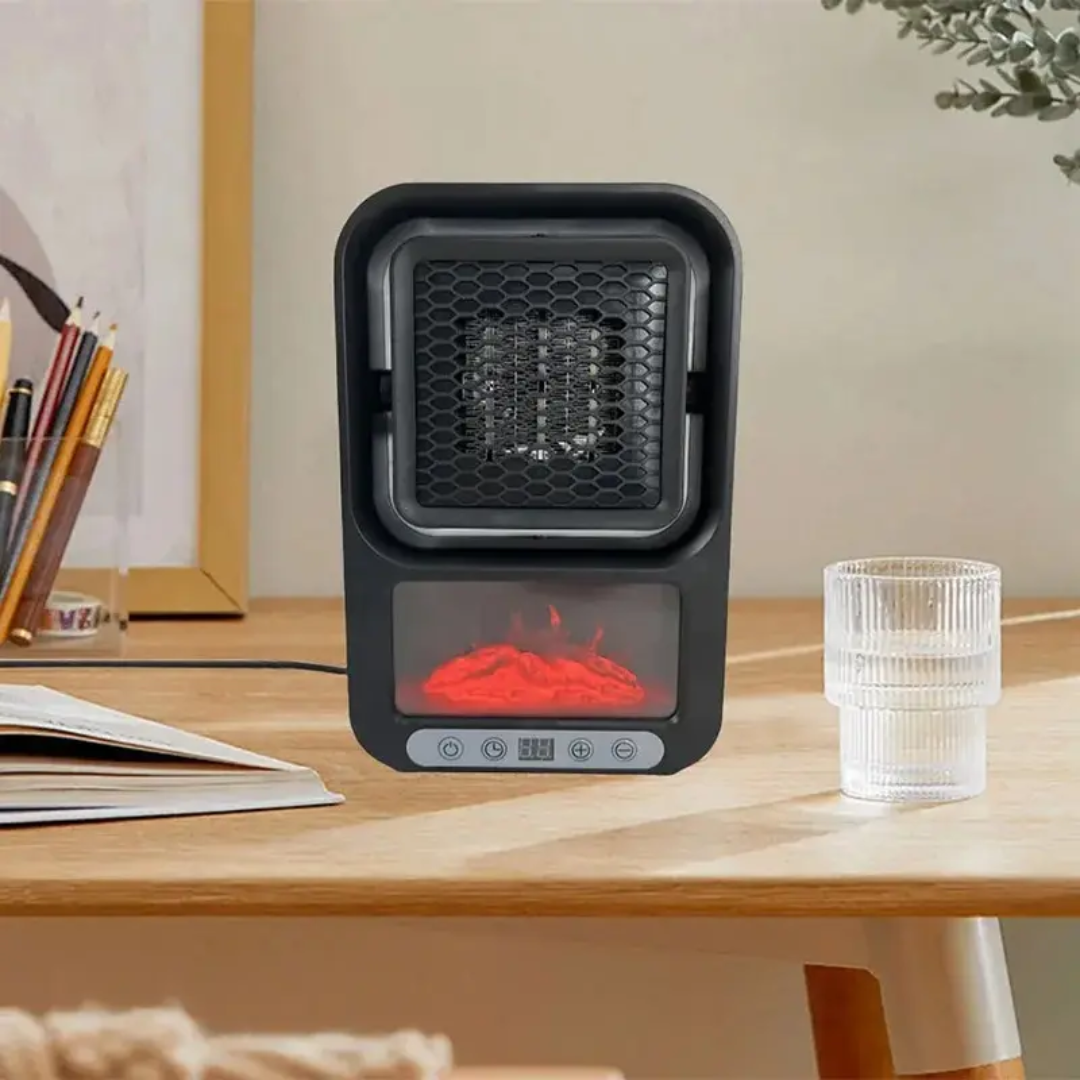 Portable Electric Heater With LED Fireplace Display