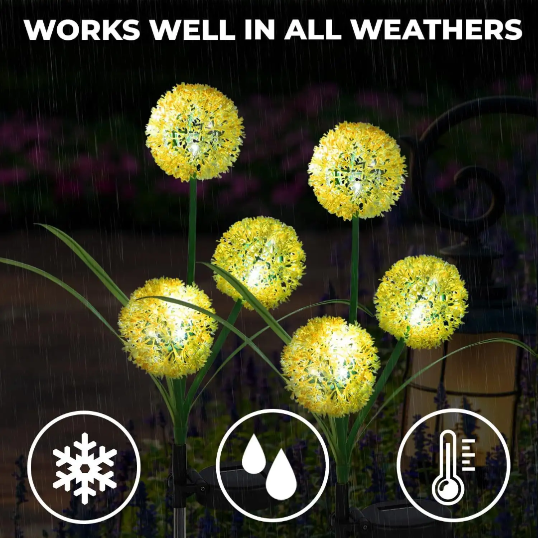 Solar Dandelion Waterproof Garden Lights for Yard and Patio Decoration