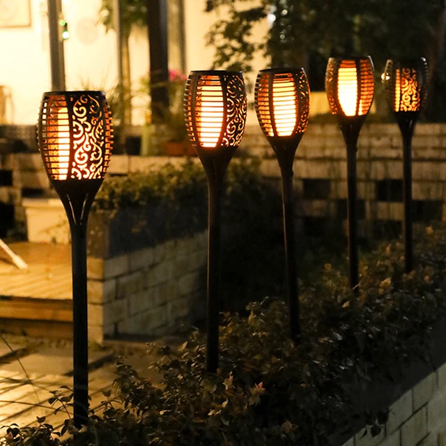 Solar Rechargeable LED Flame Waterproof Garden Decoration Light