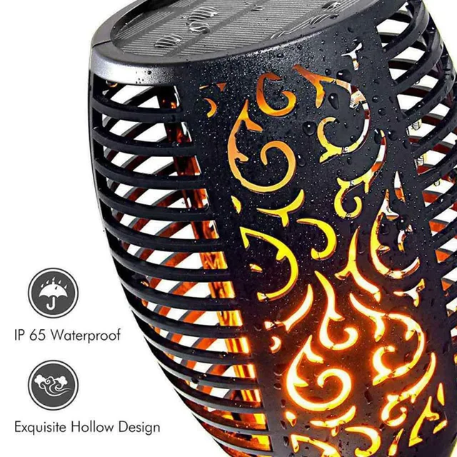 Solar Rechargeable LED Flame Waterproof Garden Decoration Light