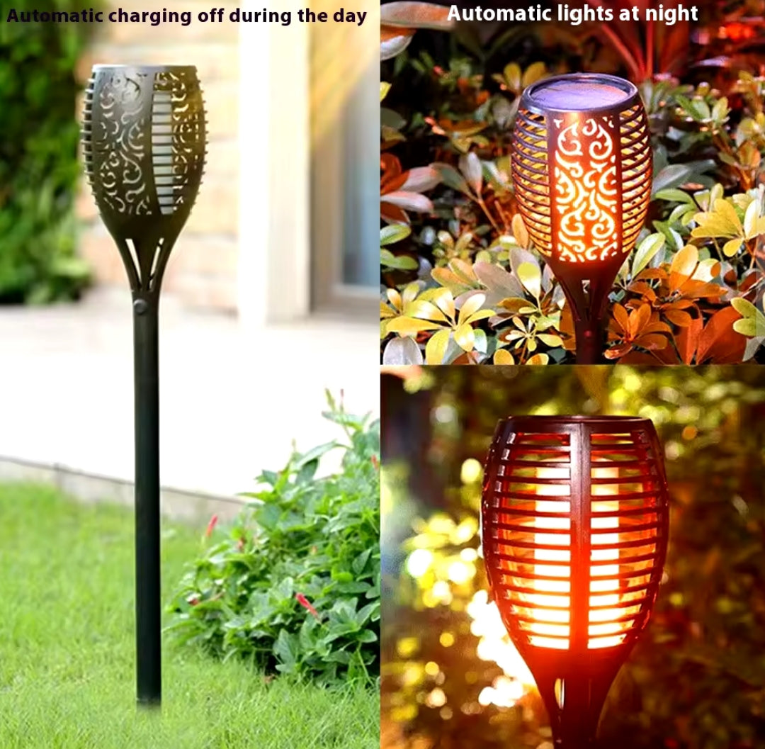 Solar Rechargeable LED Flame Waterproof Garden Decoration Light