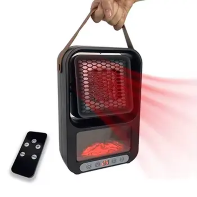 Portable Electric Heater With LED Fireplace Display